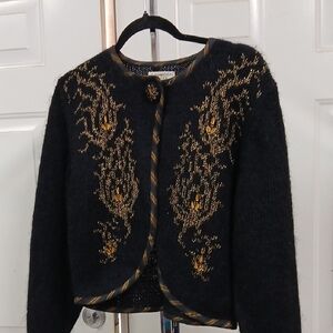 Elegant Black and Gold Women's Sweater